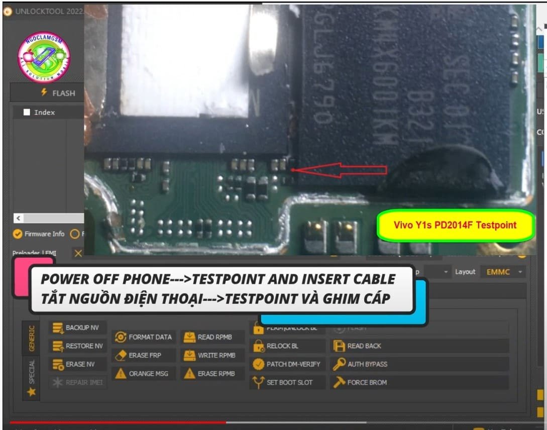 Vivo Y1s Test Point / EDL Point
